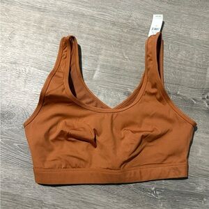 Seamless Scoop Sports Bra — Rust